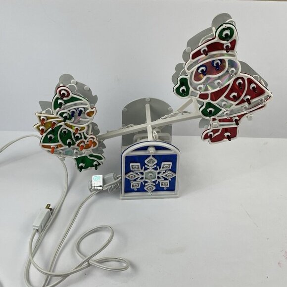 Christmas Animated Holographic Santa Snowman Light See-Saw teeter totter - Picture 9 of 9